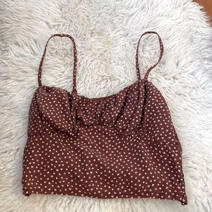 Pacsun Brown Tank with Flowers